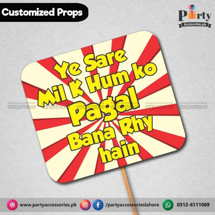 Customized FUNNY party photo prop YE SARAY MIL KAR