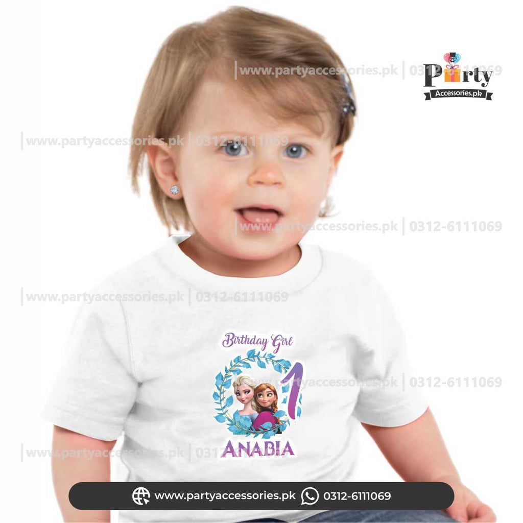 Frozen Elsa theme birthday customized T-shirt for birthday boy or girl