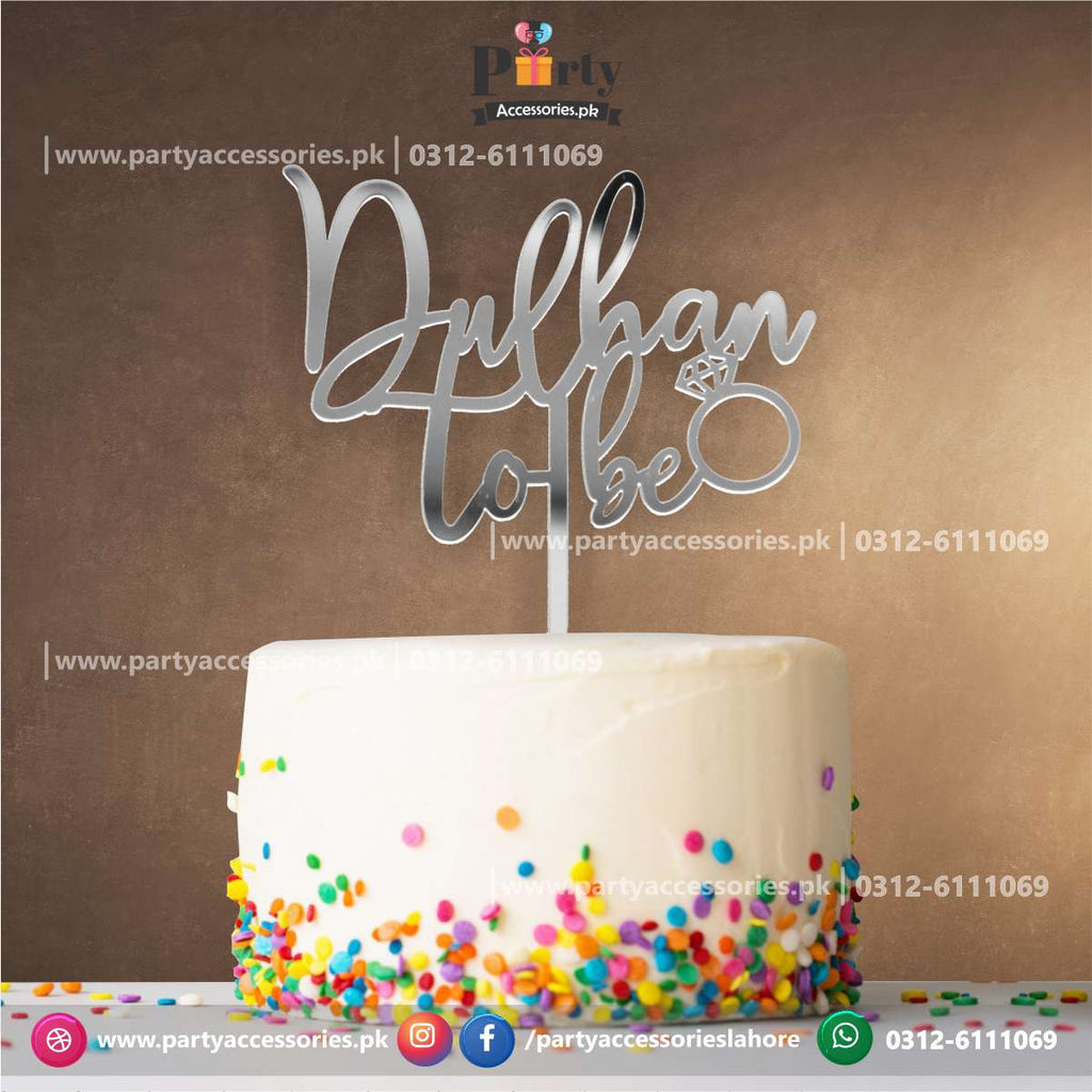 dulhan to be cake topper silver
