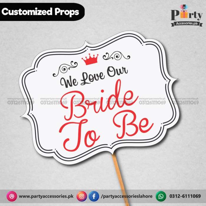 Customized BRIDAL SHOWER party photo prop BRIDE TO BE