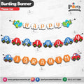Customized Car theme Birthday Bunting Banner for Birthday