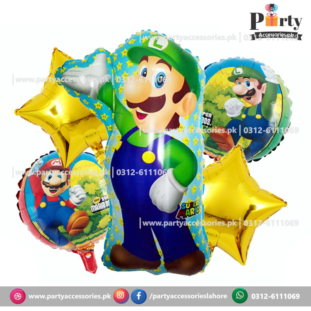super mario themed birthday exclusive foil balloons
