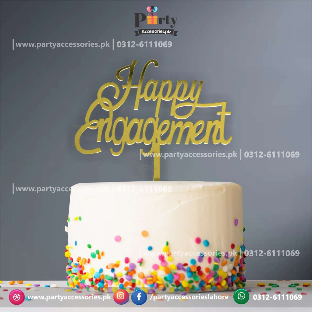 happy engagement cake topper