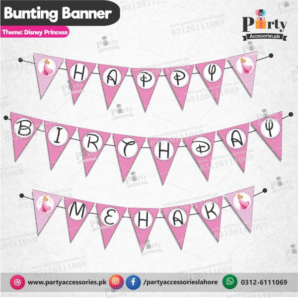 Customized Aurora Princess  theme Birthday Bunting Banner
