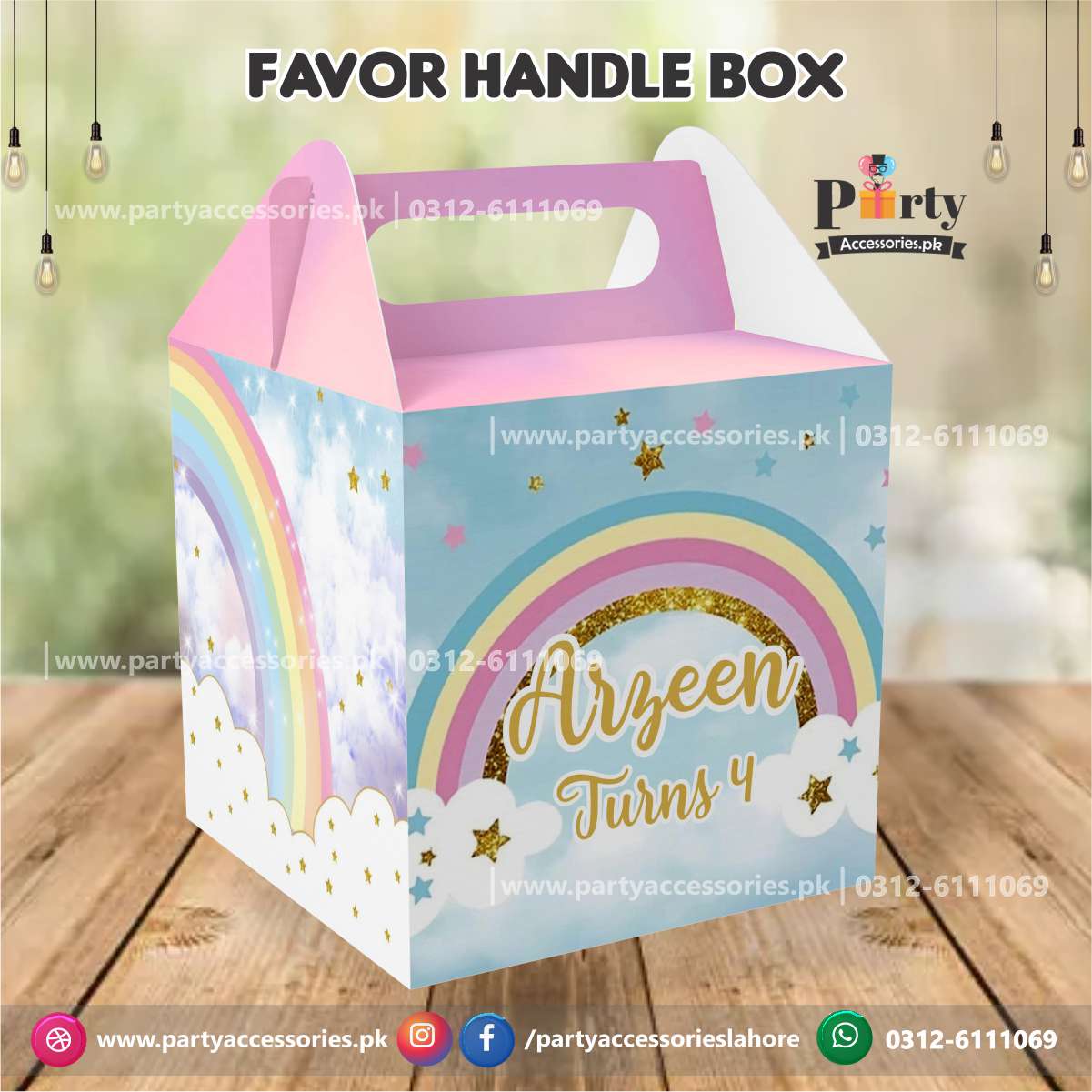 Rainbow theme goody boxes
