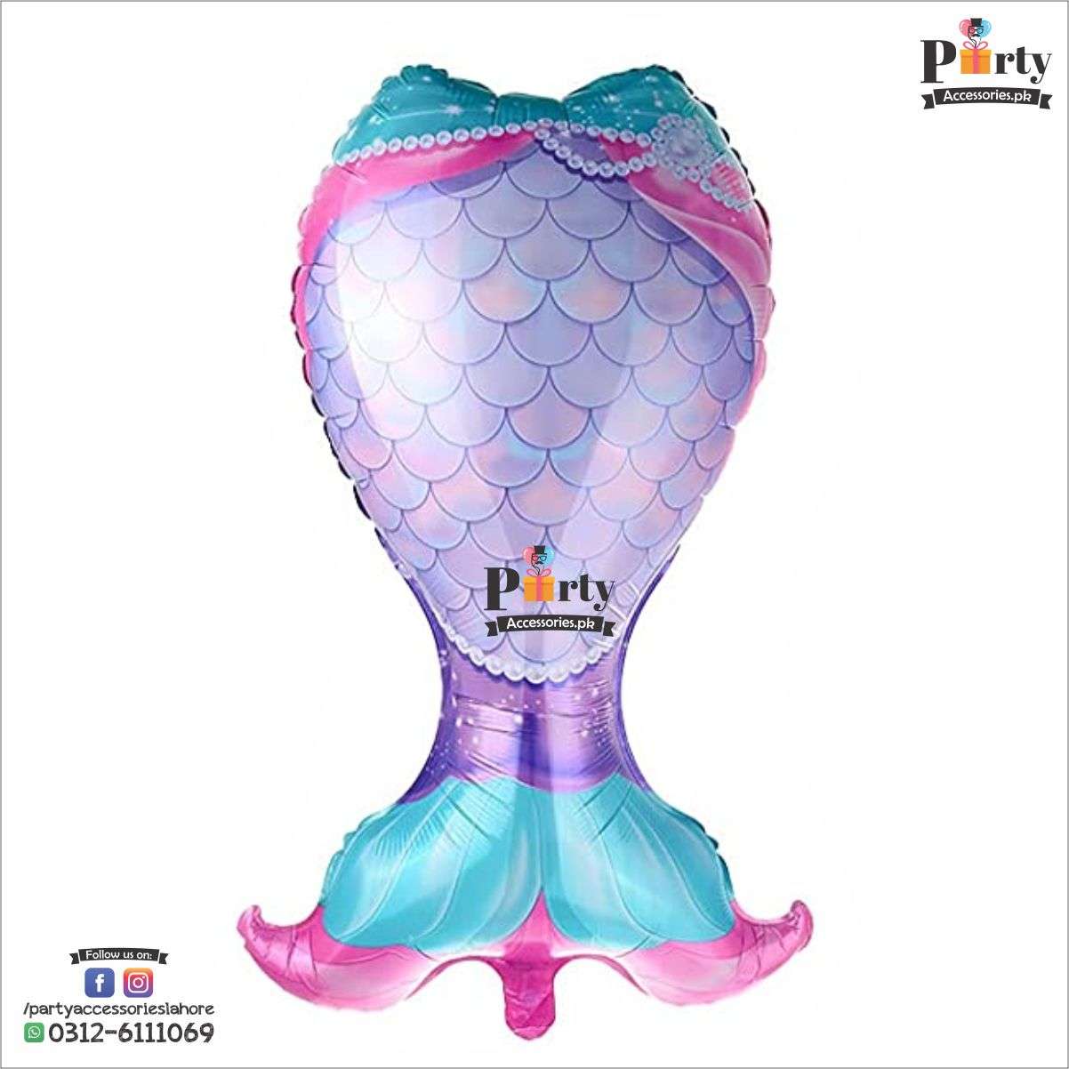Mermaid Tail theme exclusive birthday foil balloon