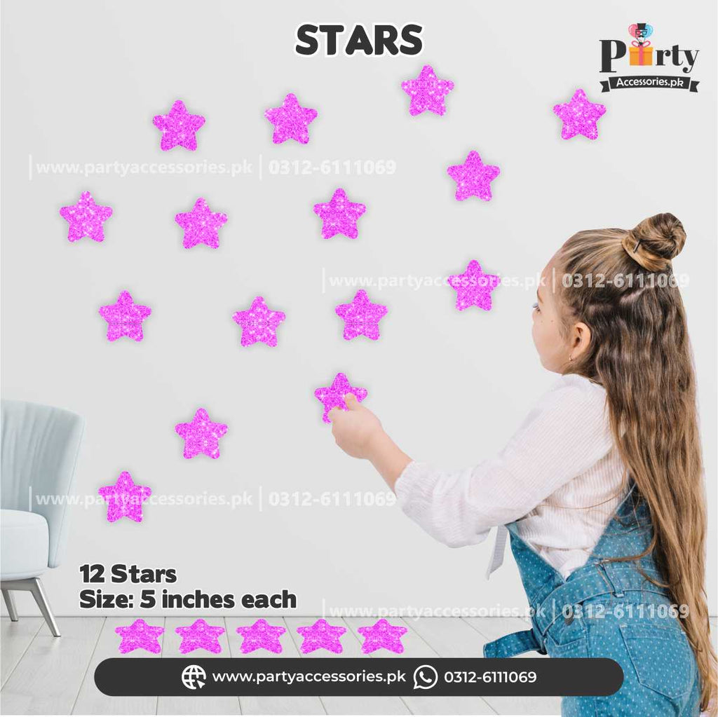 Star shaped sticker cutouts | Eid decorations 2025 | Pack of 12