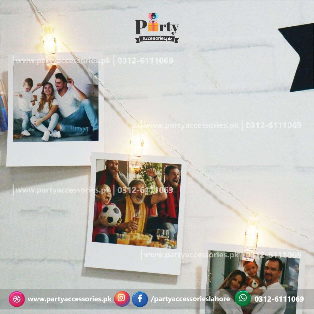 Clip Fairy lights with polaroid images