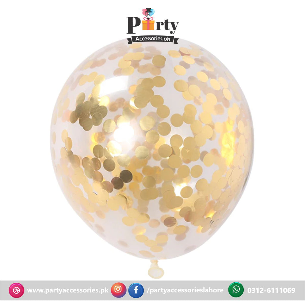 Golden Confetti balloons