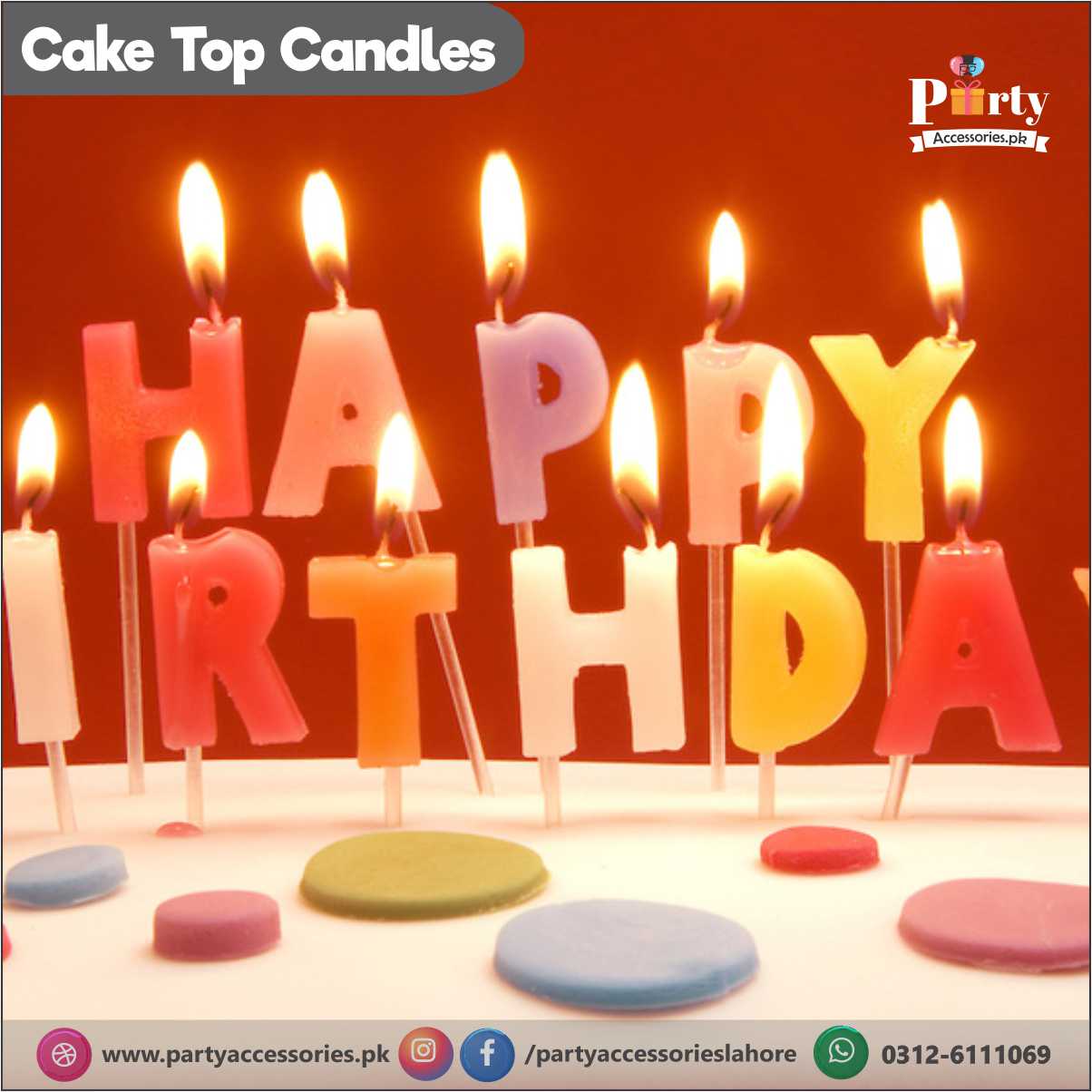 Happy birthday candle set cake toppers set