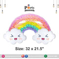 rainbow theme foil balloons with floral design 