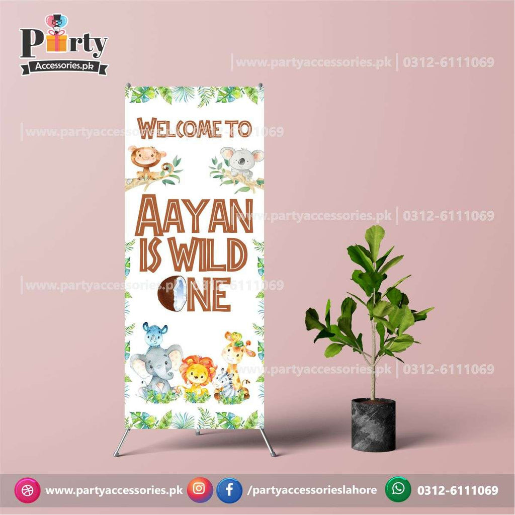 Customized Welcome Standee in Wild One Theme Birthday Party
