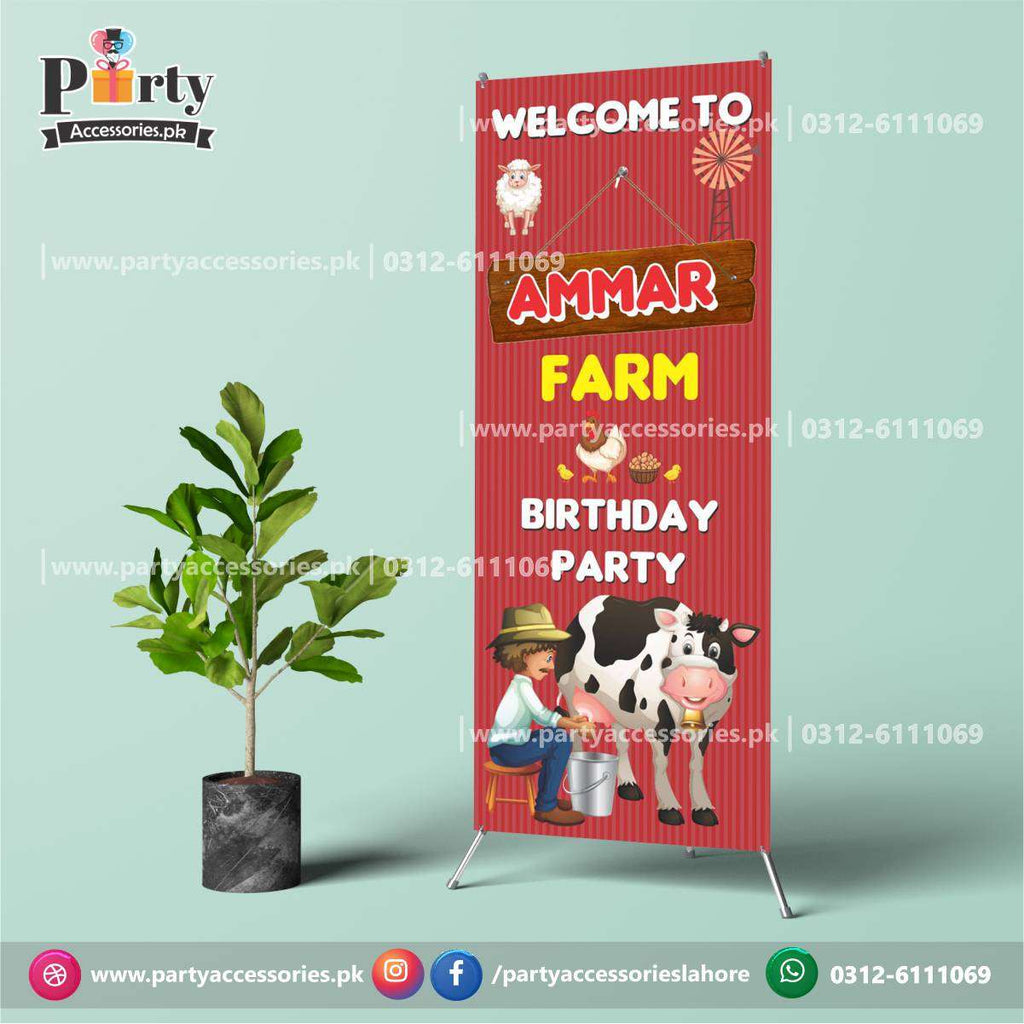  Welcome Standee in Farm animals Theme Birthday Party decor