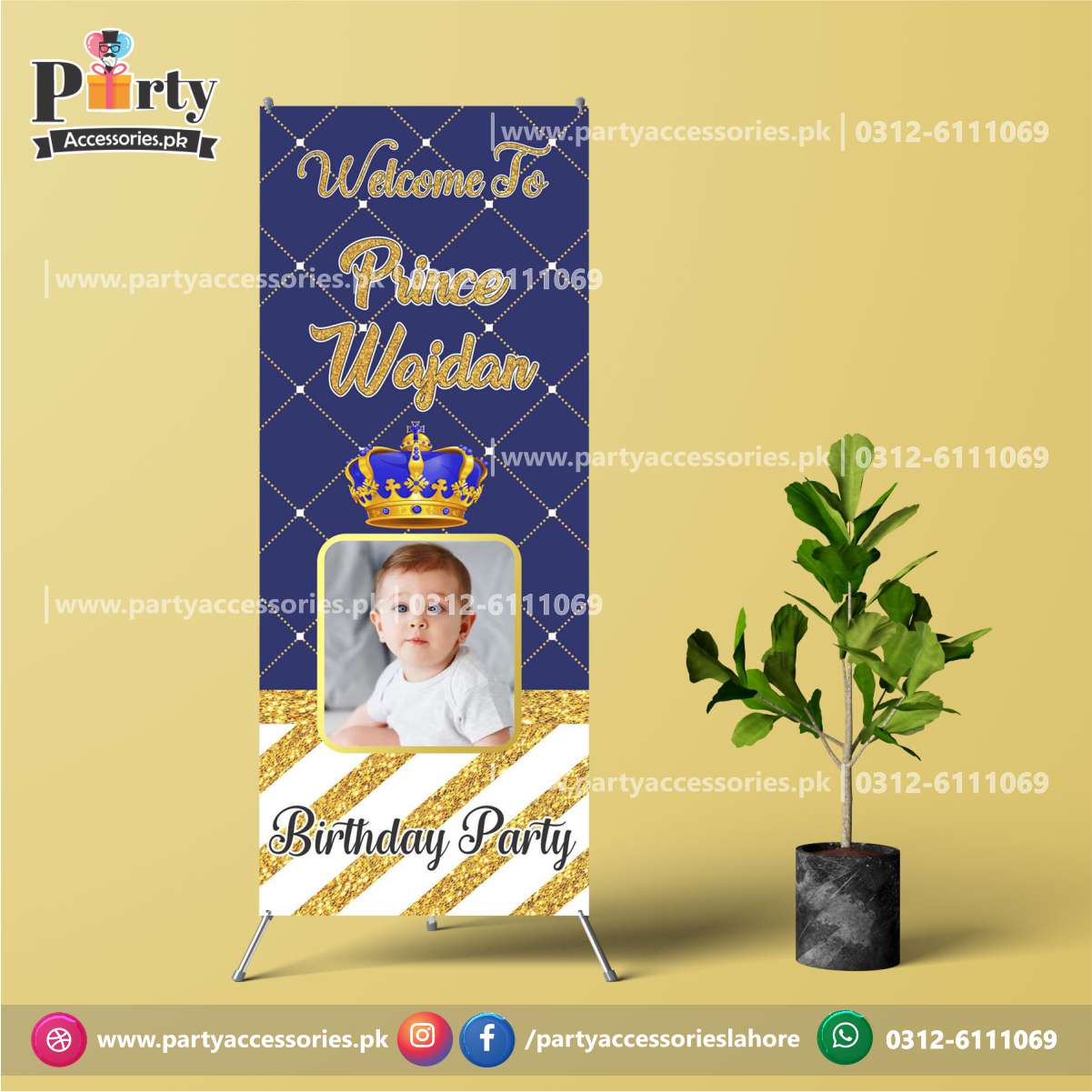 Prince theme customized welcome standee Sign