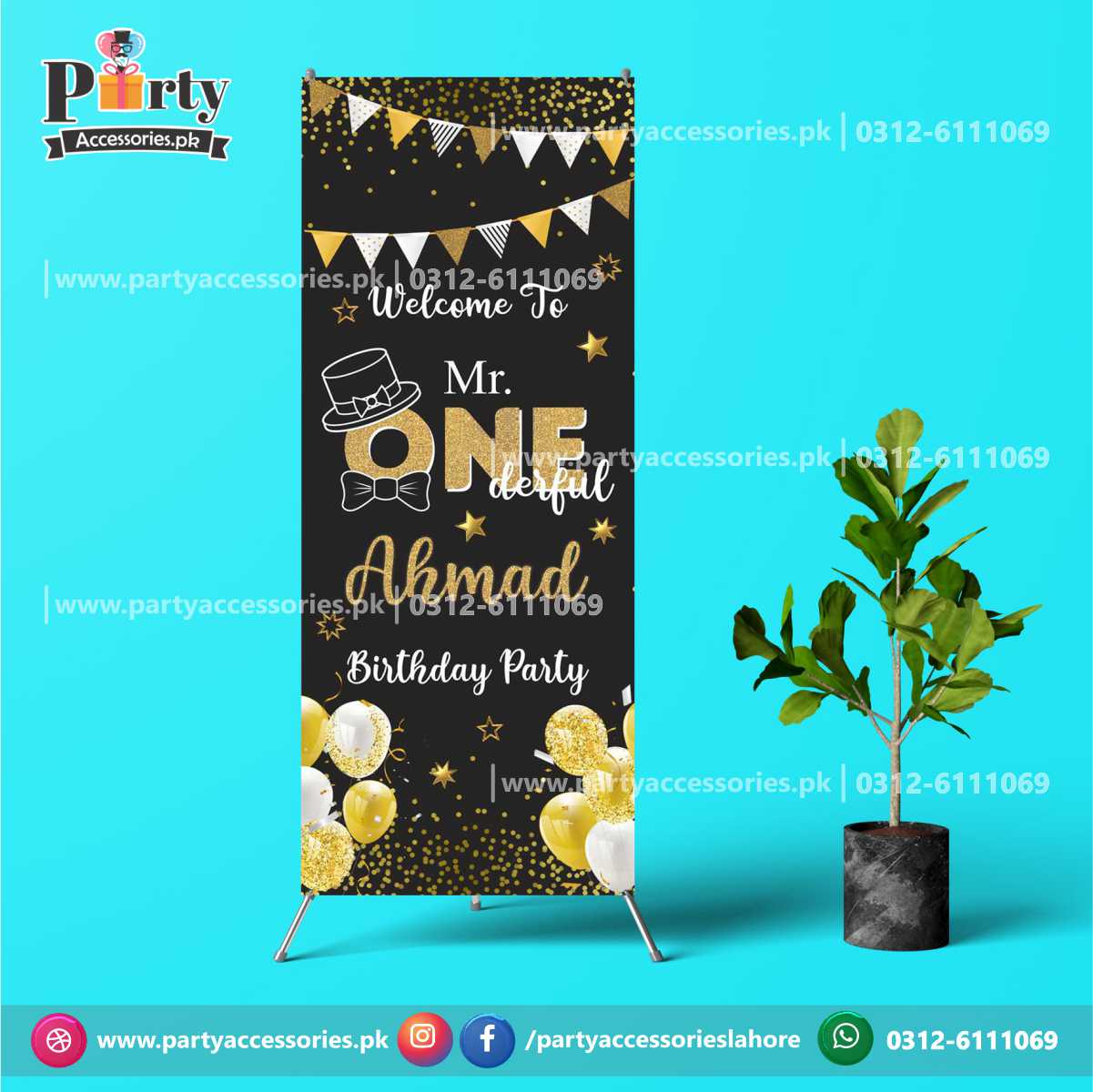 onederful theme birthday welcome standee sign
