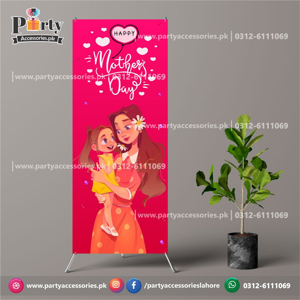 Happy Mother Day Welcome Standee in elegant red shade