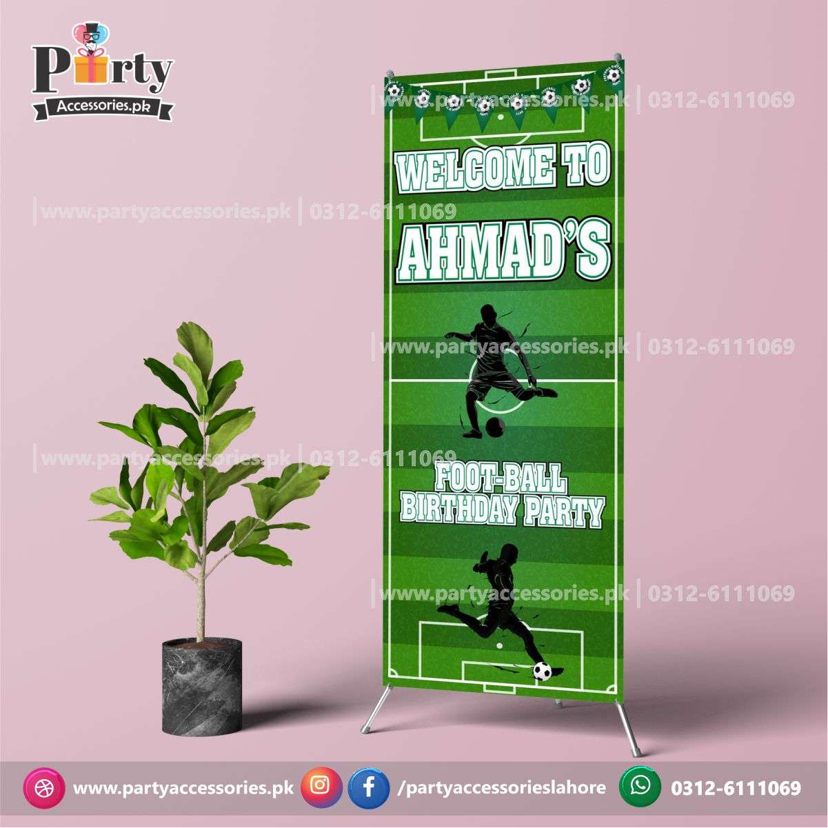 Customized Welcome Standee in Football Theme Birthday Party