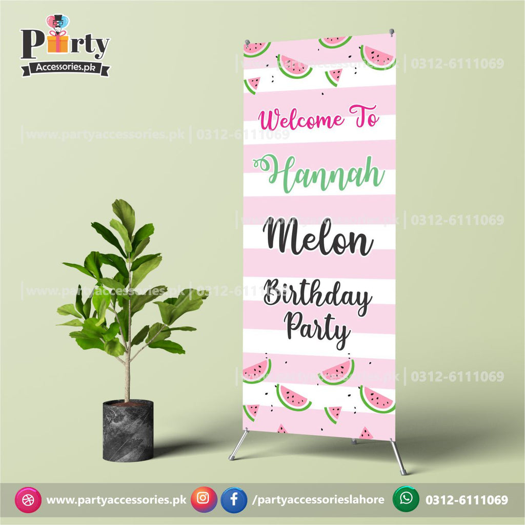 Customized Welcome Standee in One in a melon Theme Birthday Party