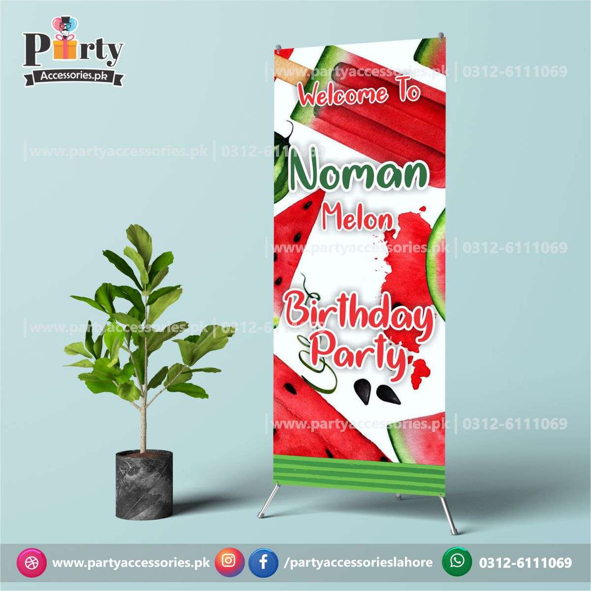 Customized Welcome Standee in One in a melon Theme Birthday Party