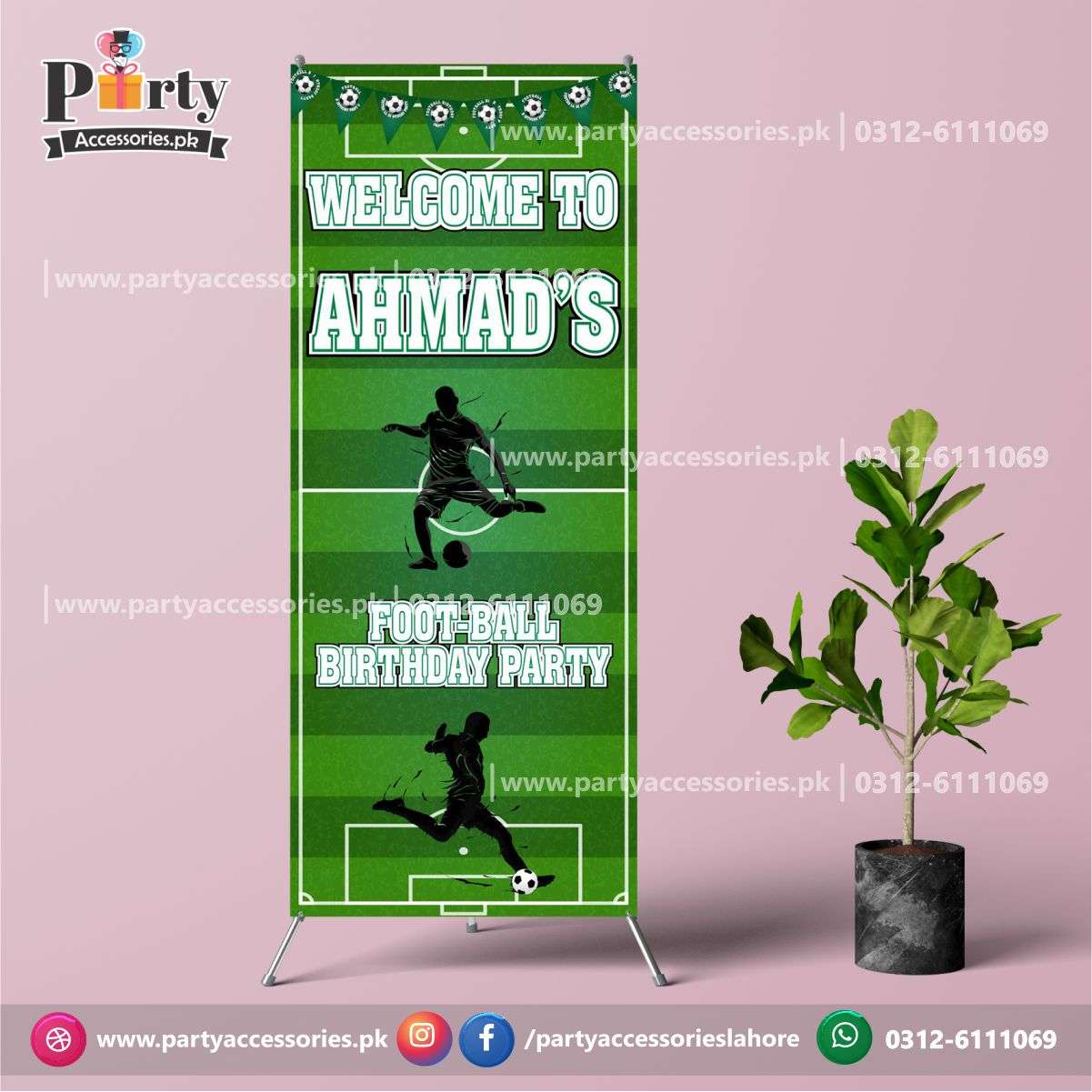 Customized Welcome Standee in Football Theme Birthday Party