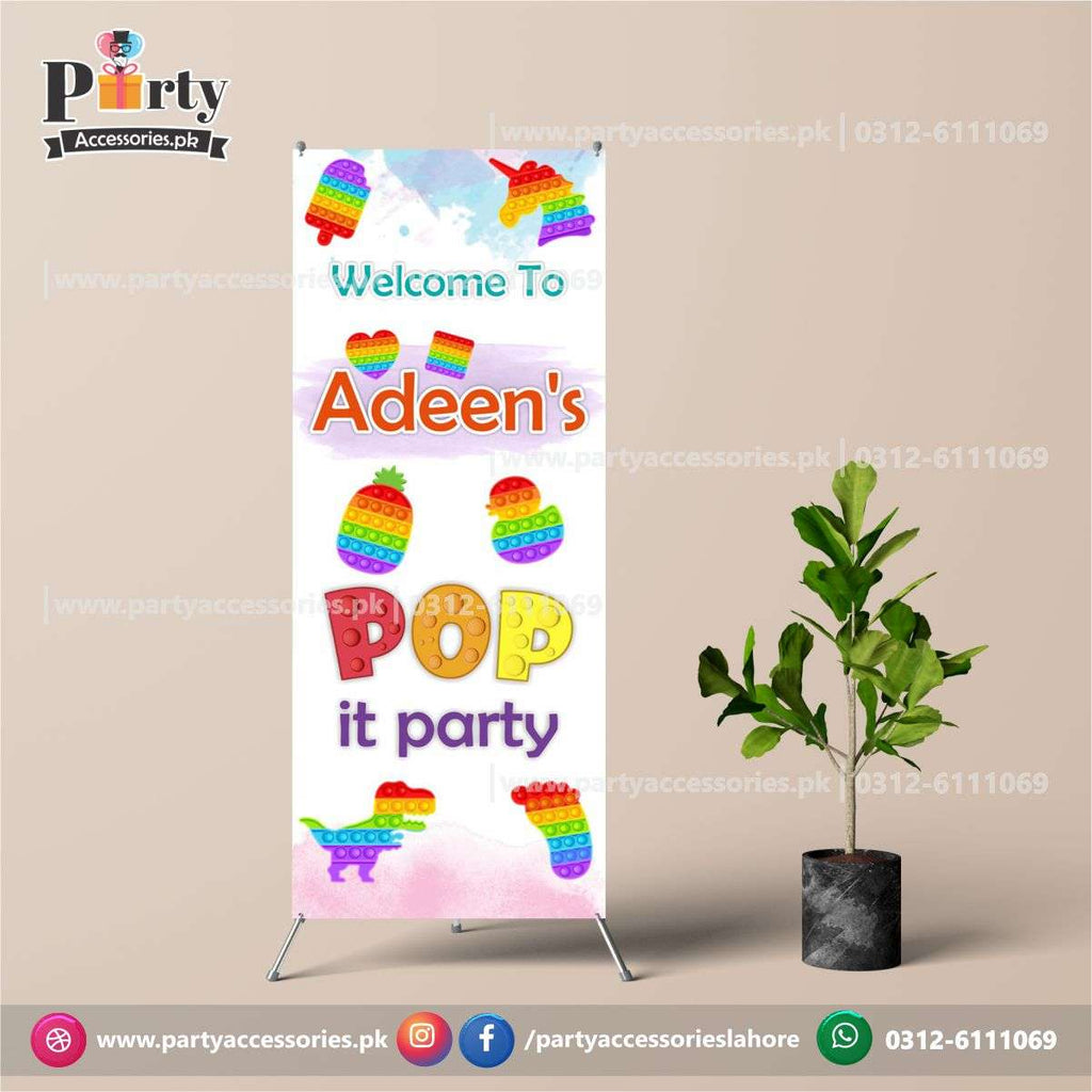 Customized Welcome Standee for Pop It Party theme party