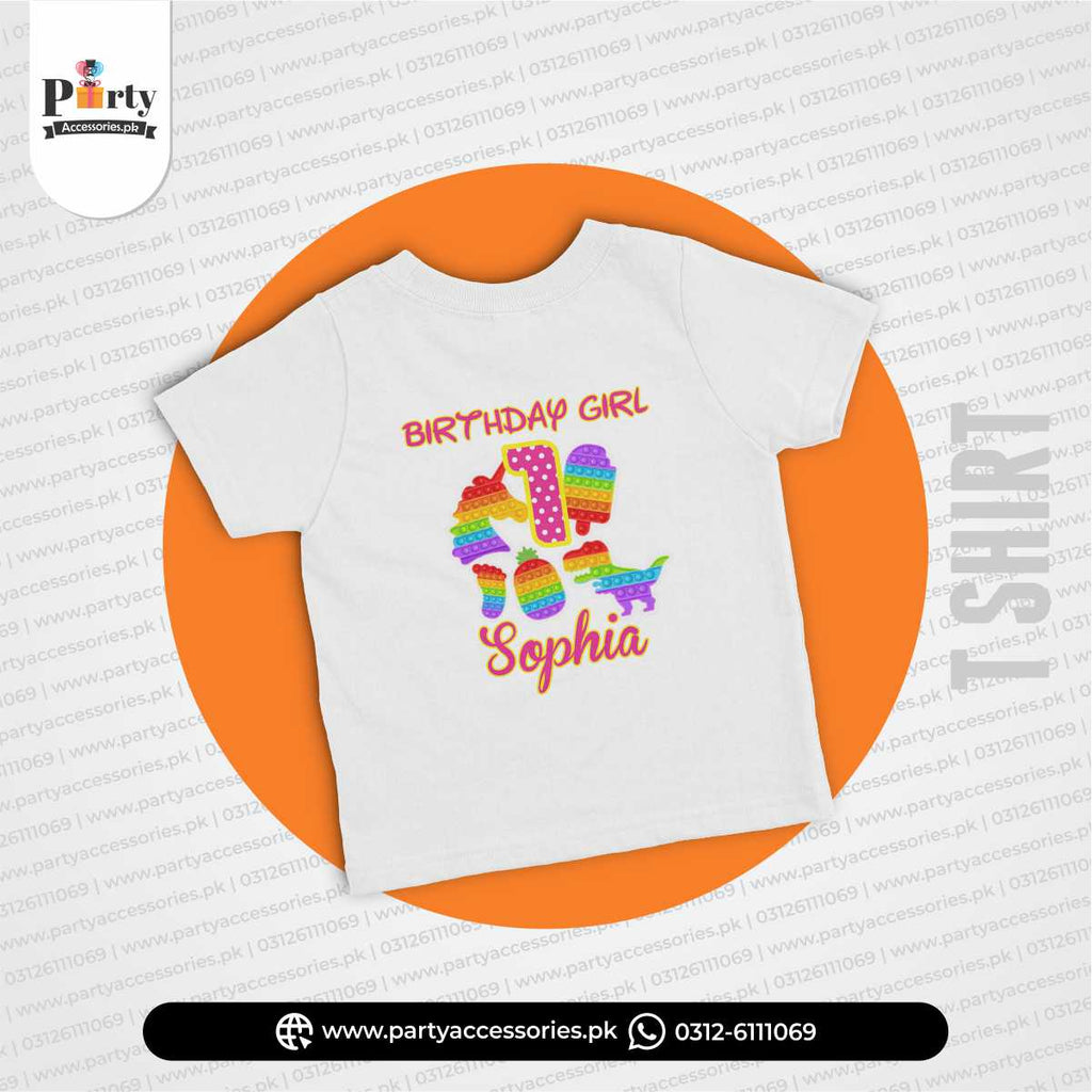 Pop it Party theme customized T-shirt for birthday boy or girl