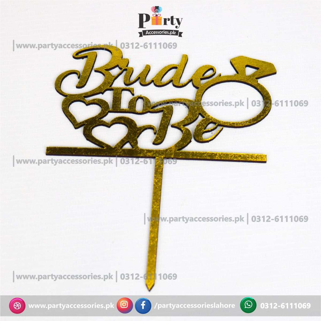 bride to be wooden cake topper