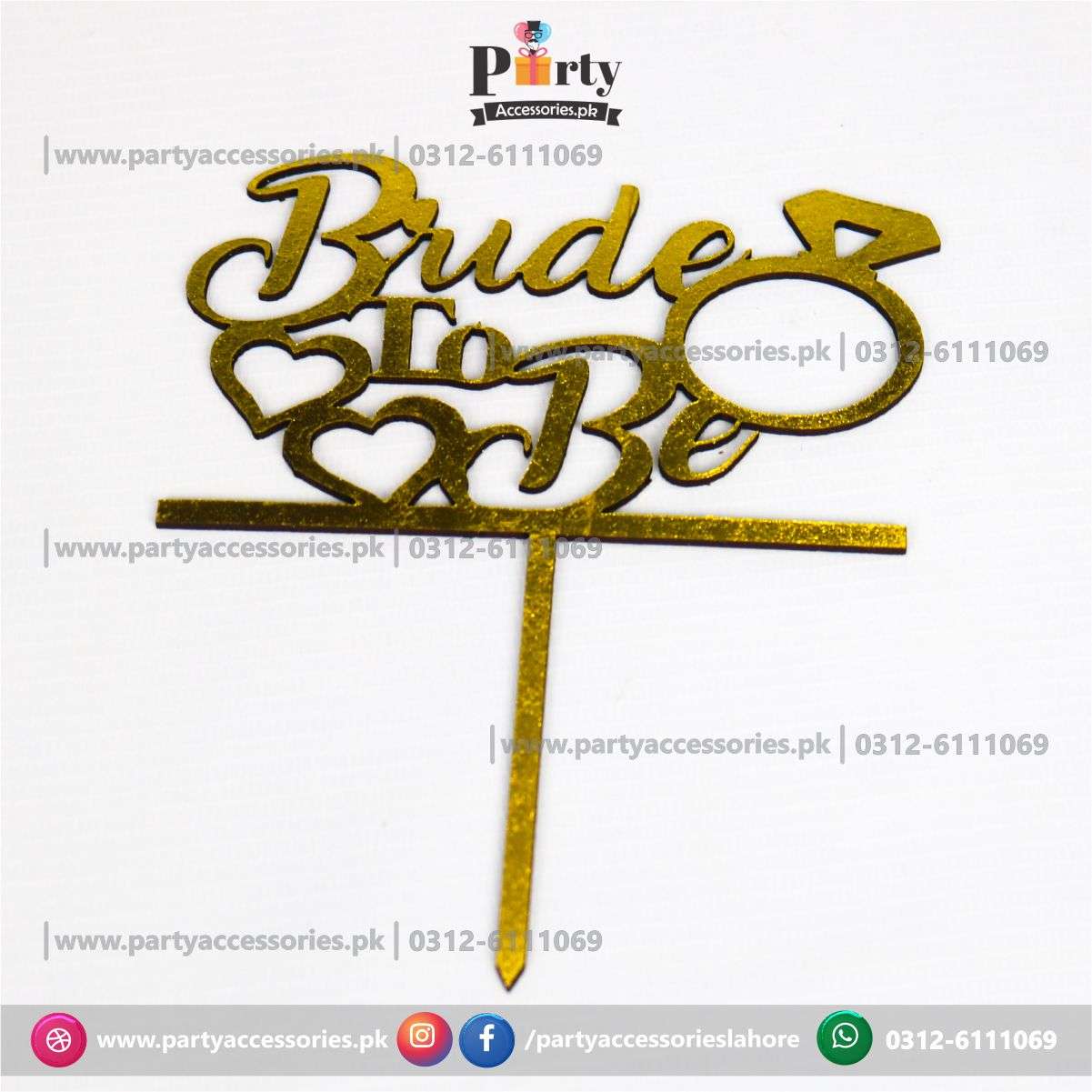 bride to be wooden cake topper