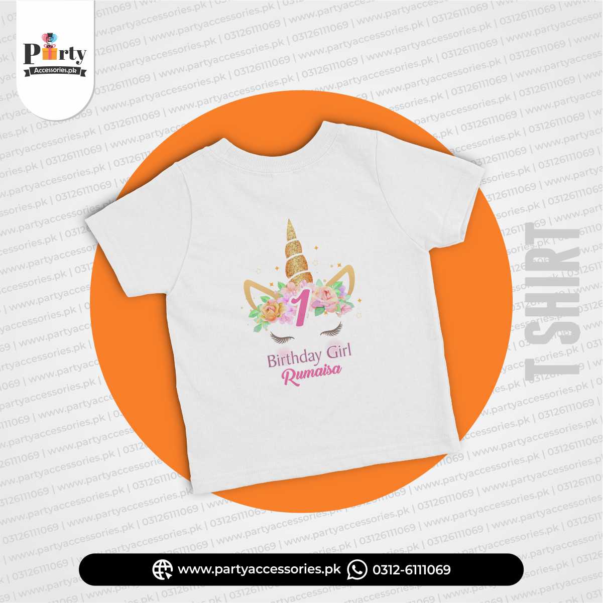 Unicorn theme customized T-shirt for birthday boy or girl