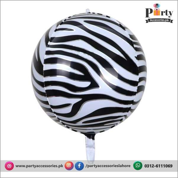 Jungle safari zebra pattern foil balloons 