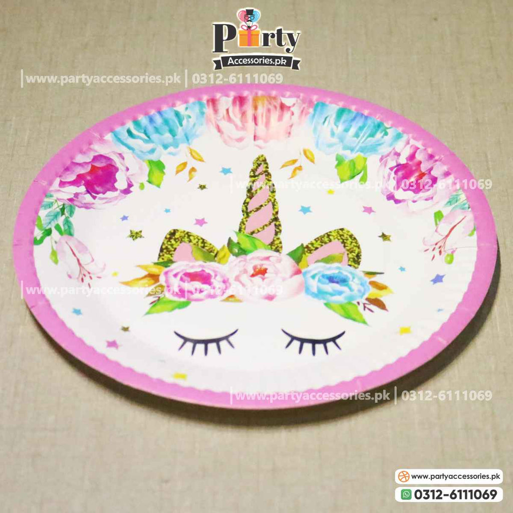 Unicorn theme Readymade china disposable paper plates