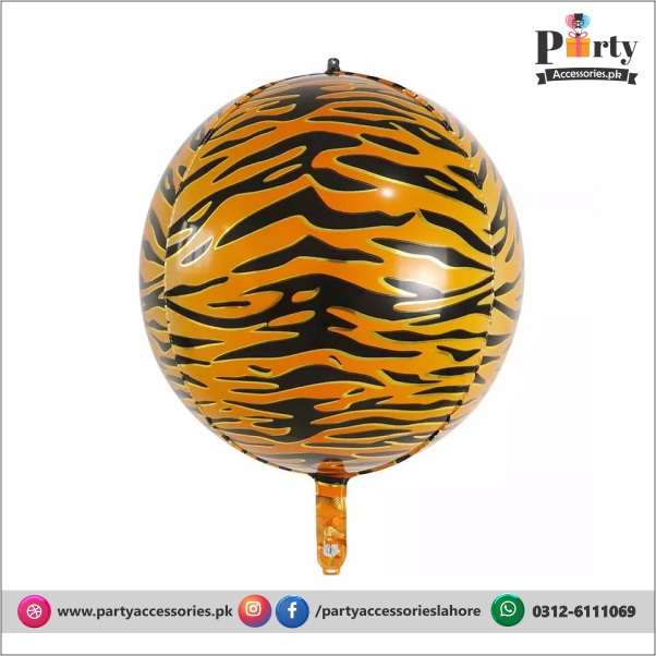 Jungle safari tiger pattern foil balloons 