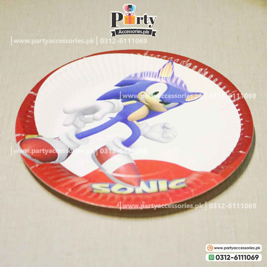 Sonic theme Readymade china disposable paper plates |
