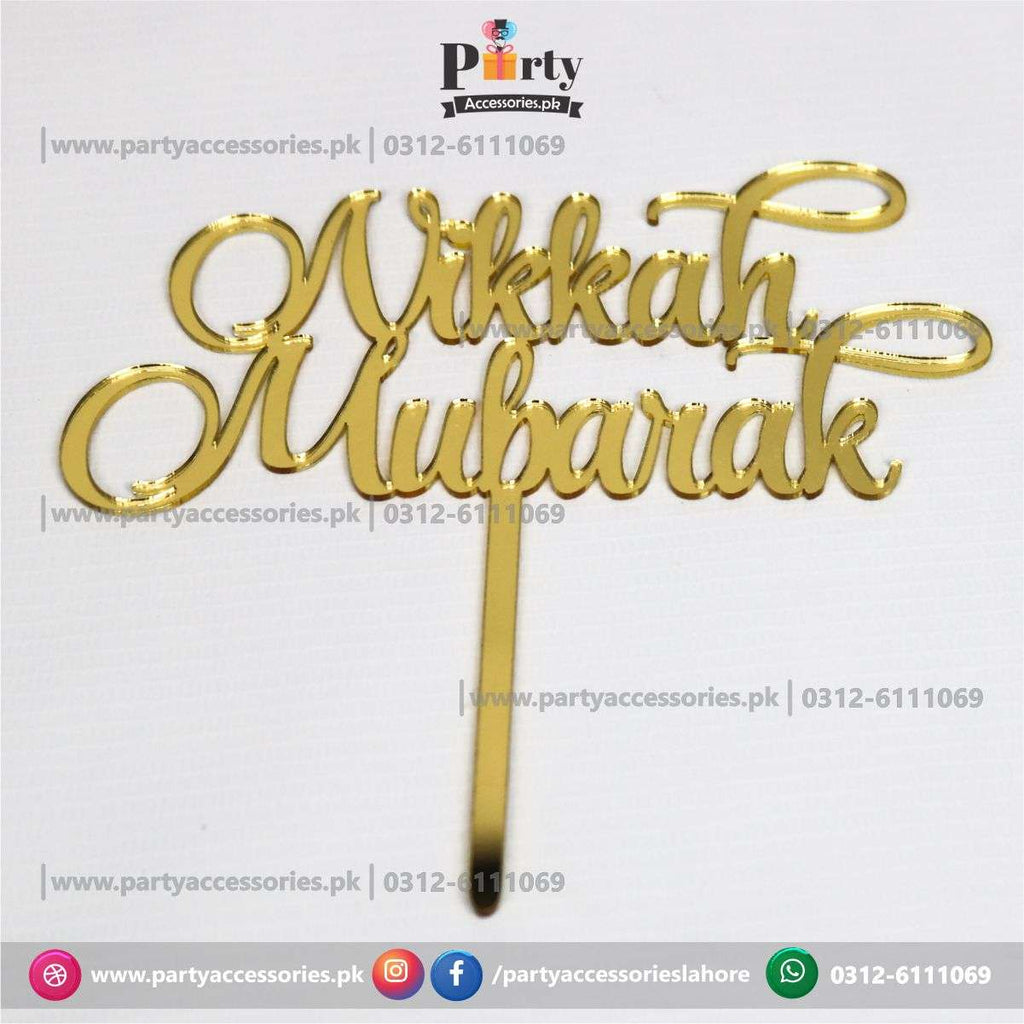 nikah mubarak cake topper