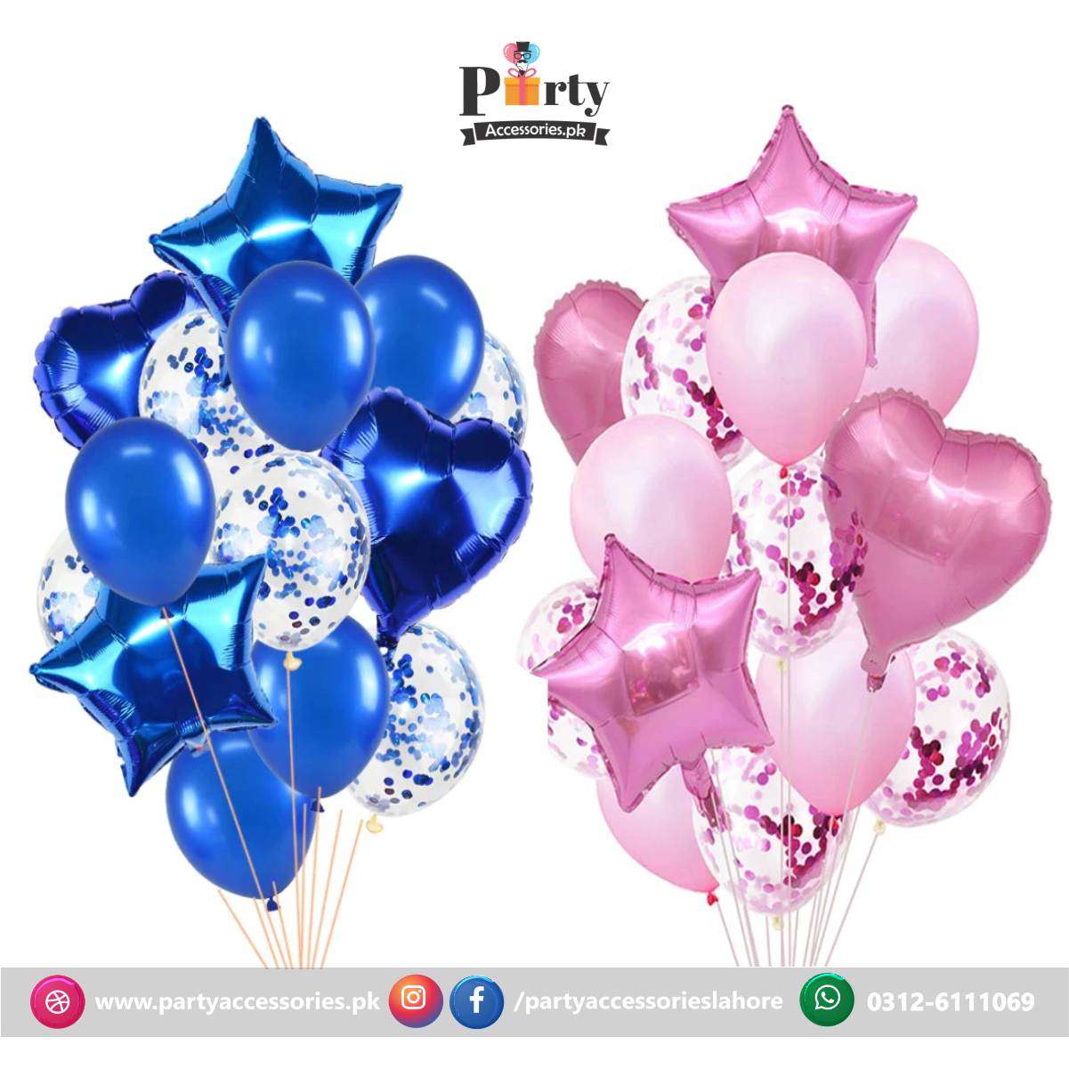 welcome baby confetti foil balloon set