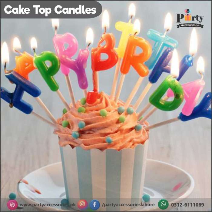 Happy birthday candle set cake toppers set