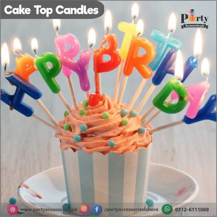Happy birthday candle set cake toppers set