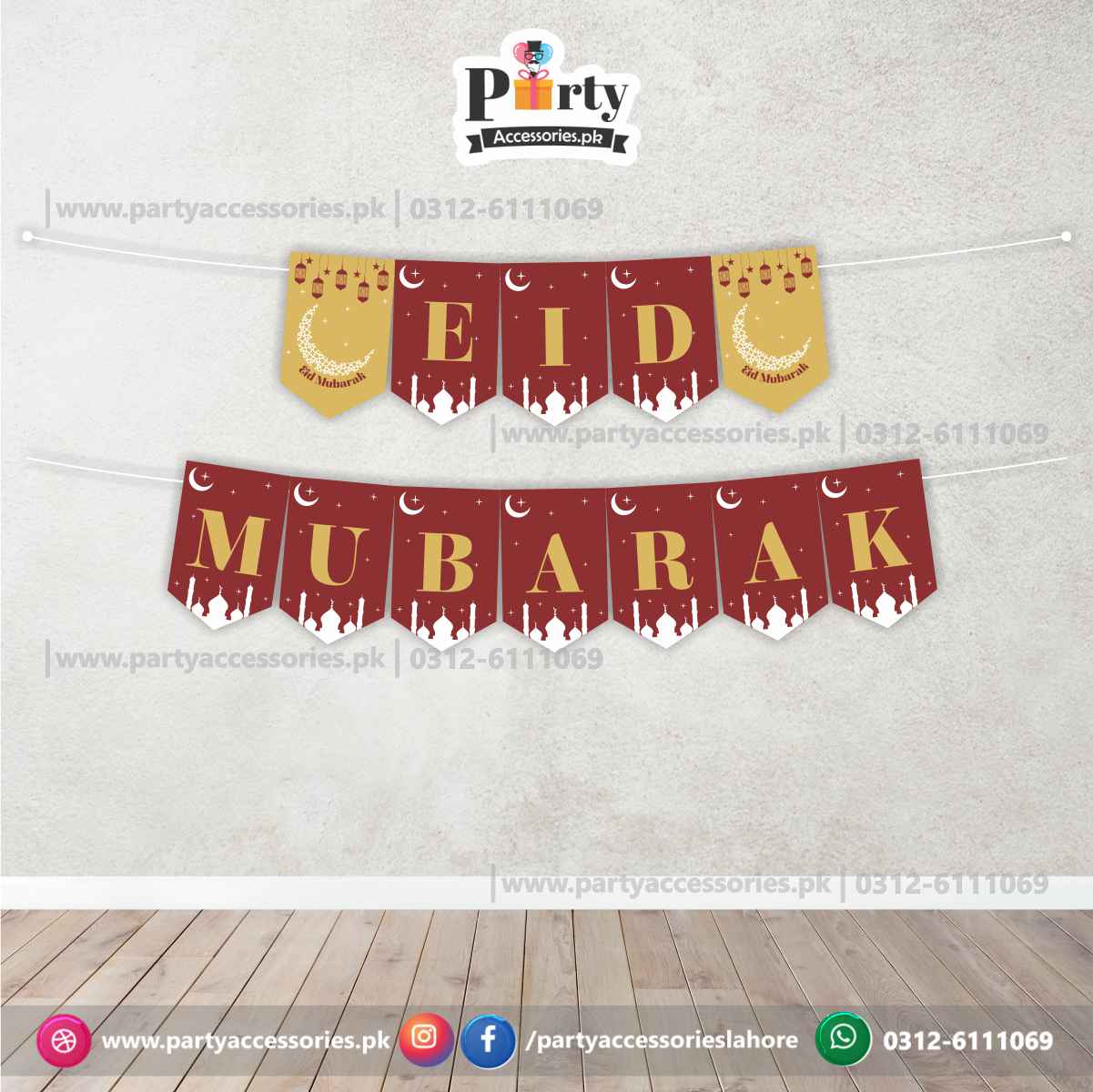eid decoration wall bunting banners