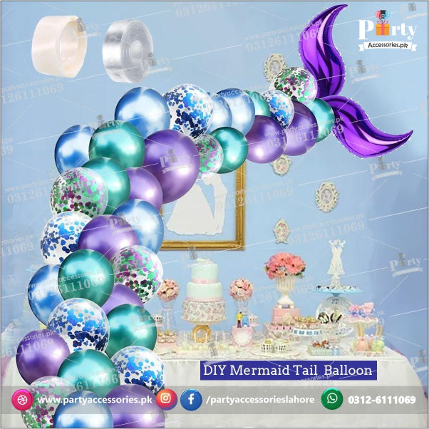 Mermaid tail garland balloon set, confetti balloons set