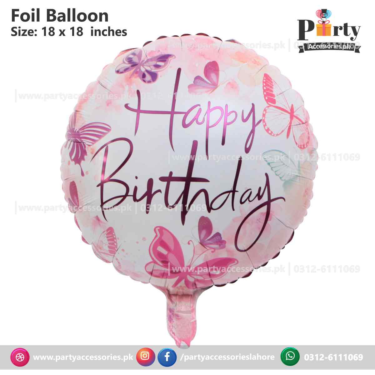happy birthday printed round foil balloons for her 