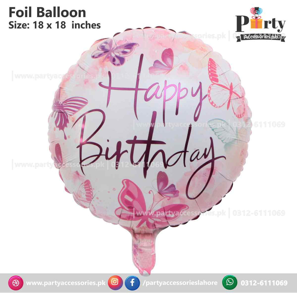happy birthday printed round foil balloons for her 