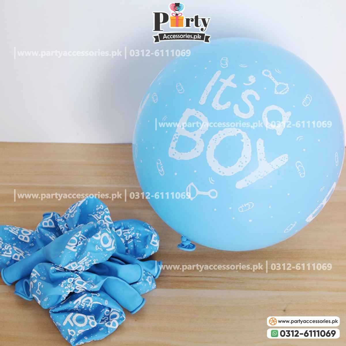 its a boy printed balloons