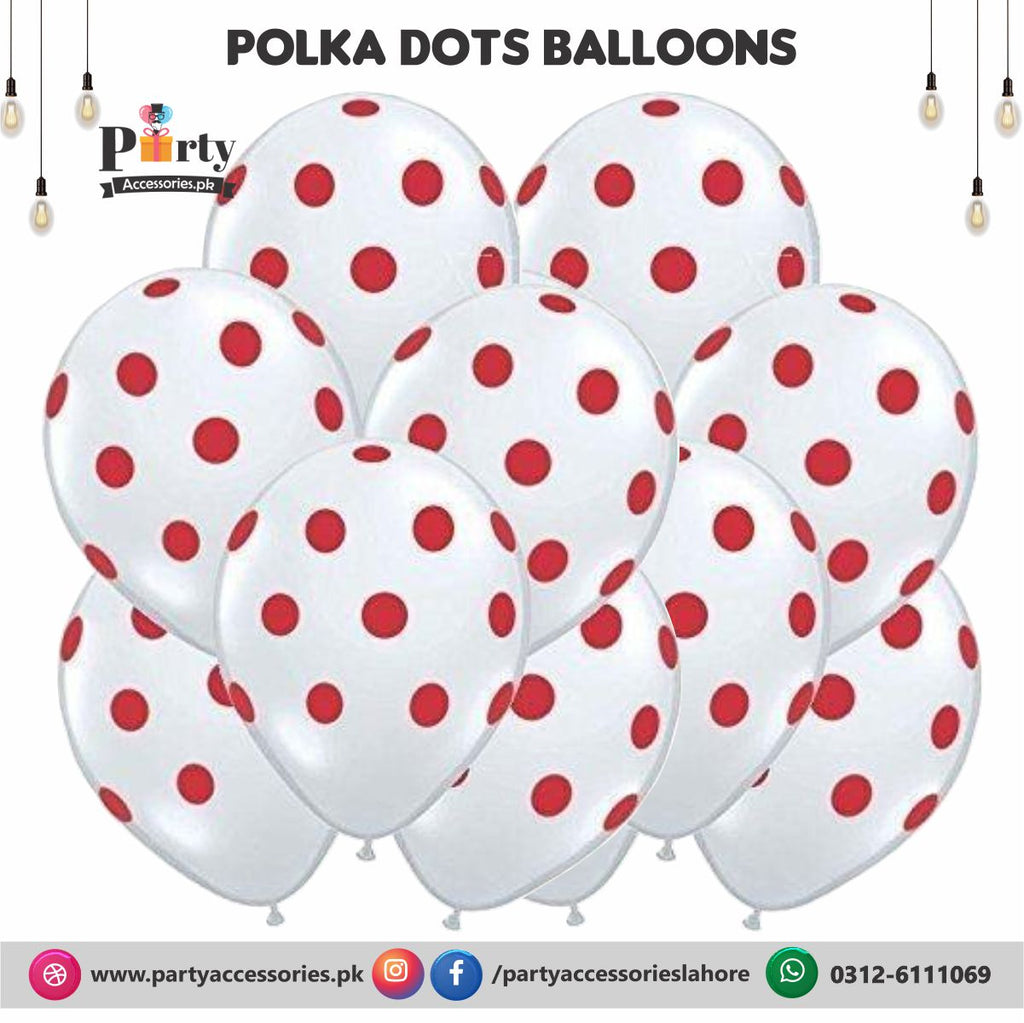 Polka Dots white Dotted Balloons