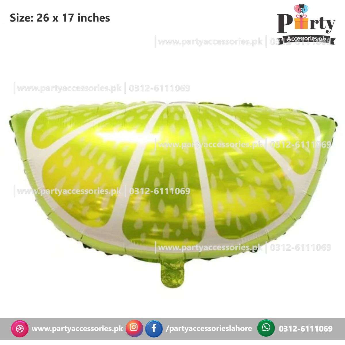 Kiwi fruit shape exclusive birthday foil balloon for candy land tutti fruity theme