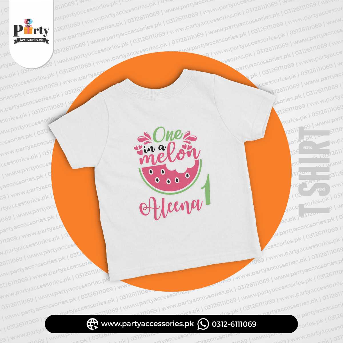 One in a Melon theme customized T-shirt for birthday boy or girl