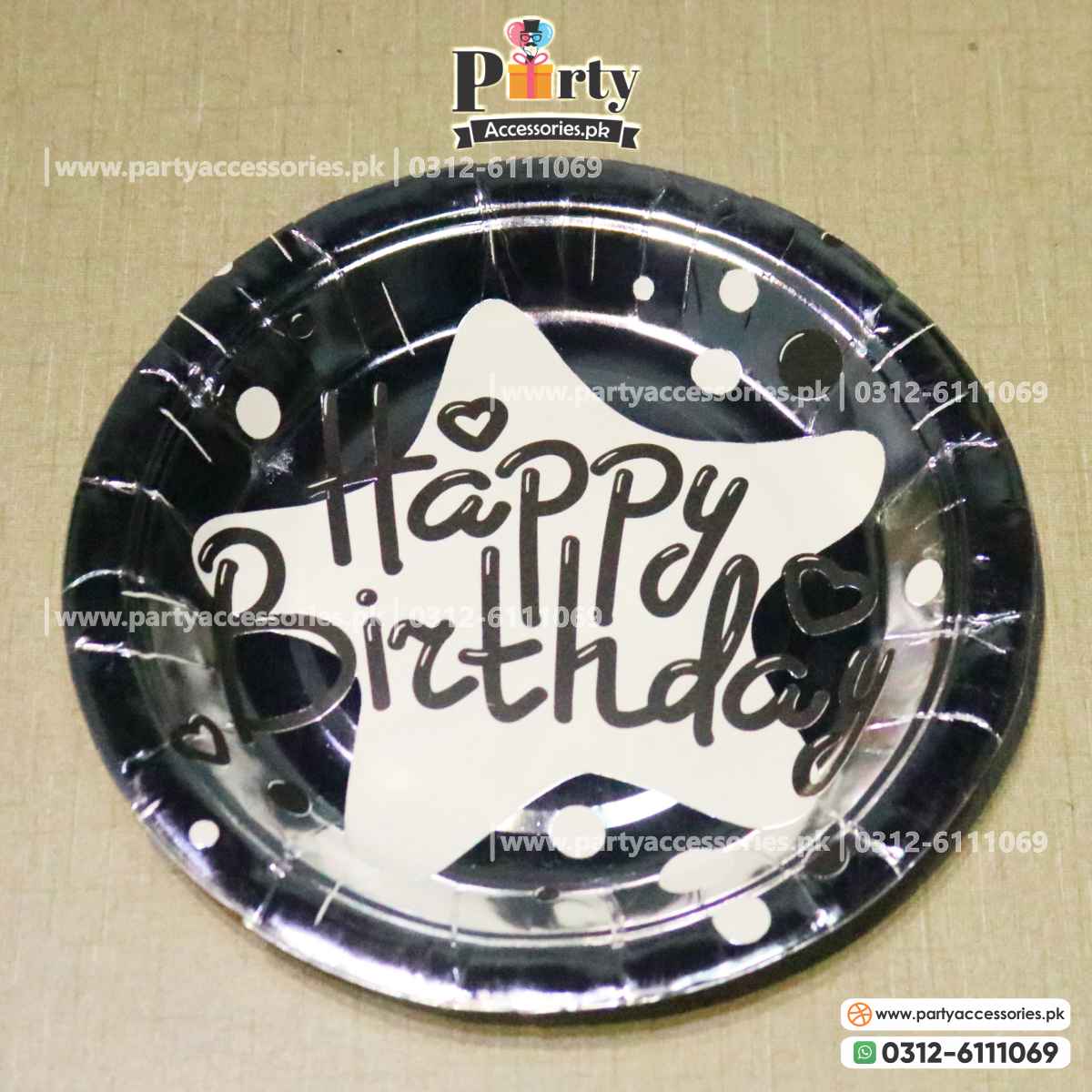 silver disposable plates for birthday party decorations 