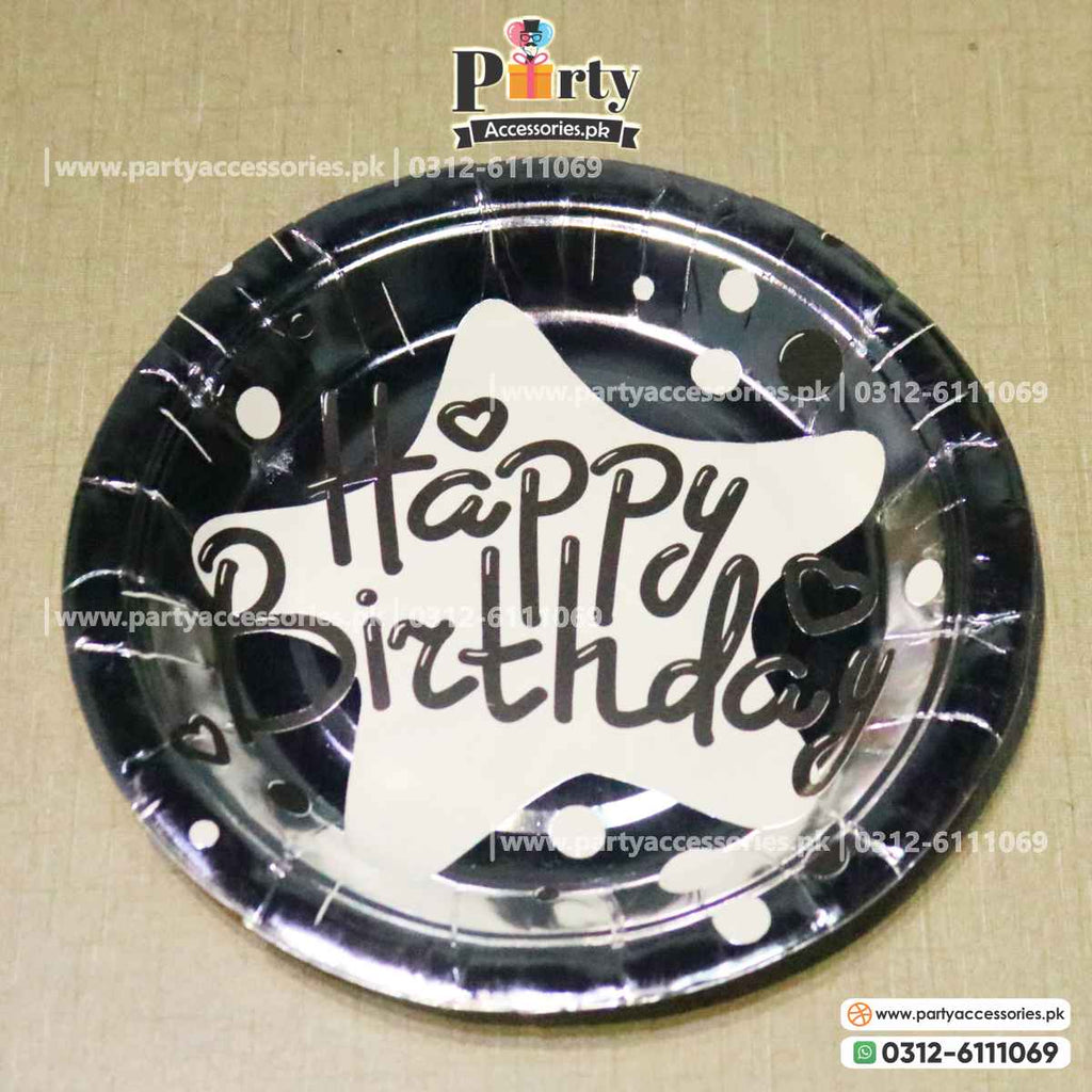 silver disposable plates for birthday party decorations 
