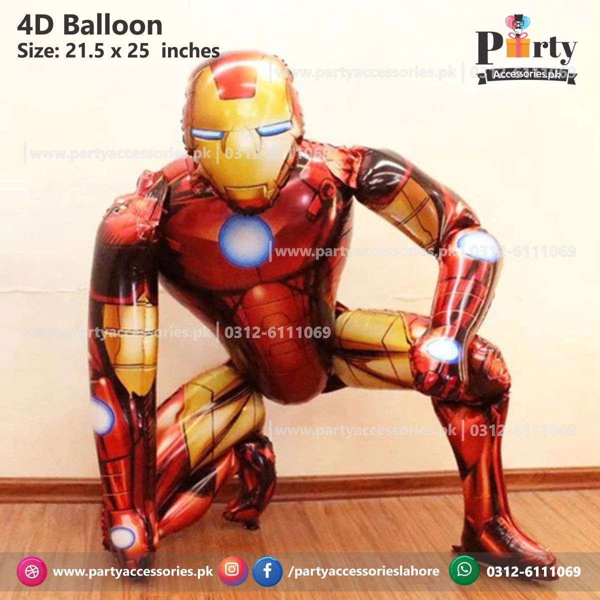 Iron Man character cutout 3d / 4d foil balloon