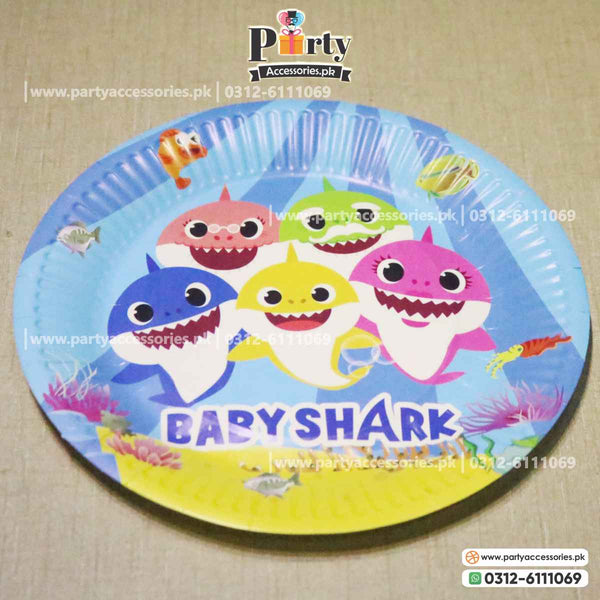 Baby Shark theme Readymade china disposable paper plates 