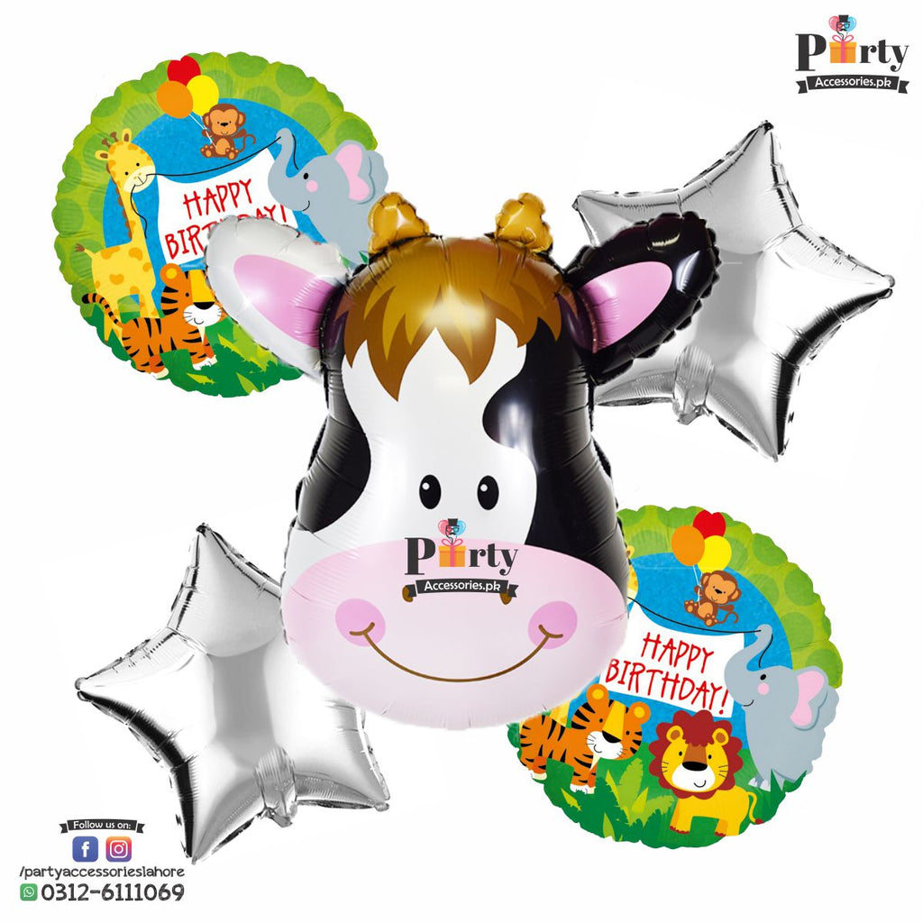 Farm Animal Cow themed birthday exclusive foil balloons